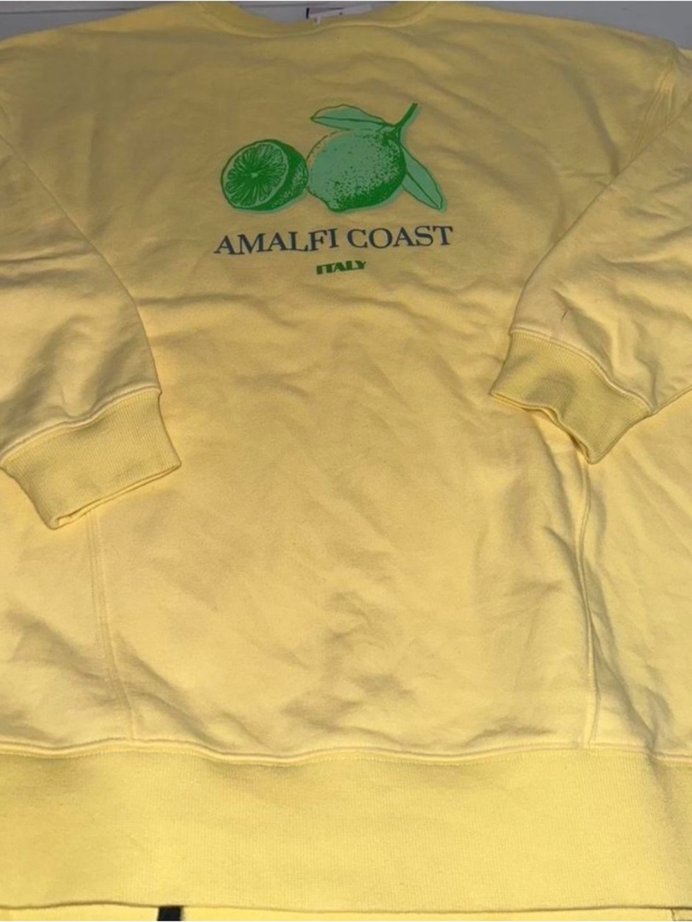 JoyLab Yellow Crewneck Sweater with Green Leaf Embroidery - Picture 4 of 6